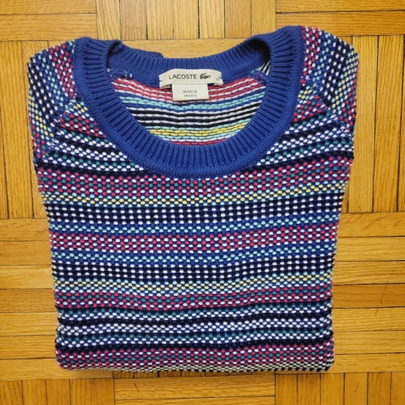 Vintage Lacoste Short Sleeve Rainbow 🌈 Sweater, Small - Picture 4 of 7